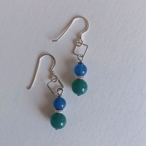 Handmade brand new blue green earrings